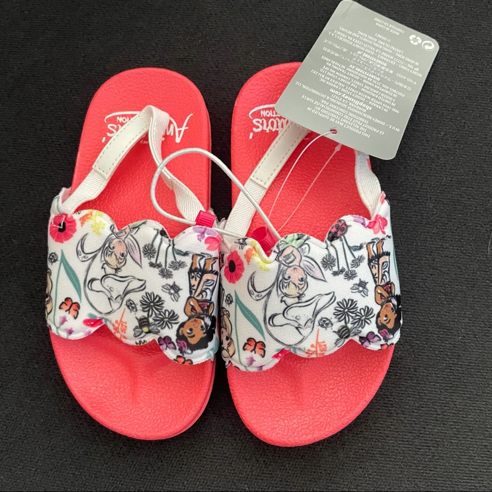 NWT Disney Animators Coral Slides Sz 7/8